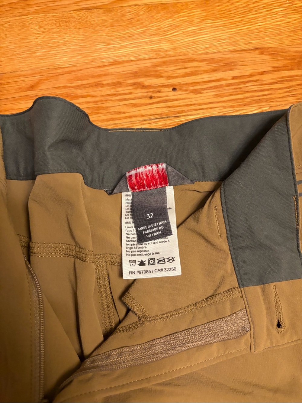Outdoor Research Men's Tan Chinos with Gray Waistband